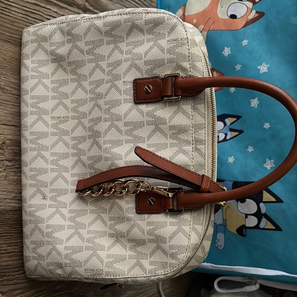 Michael Kors Beige and Brown Satchel - Picture 1 of 6